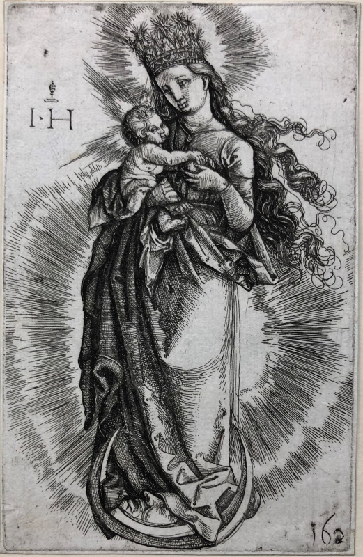Maria med barnet på månskäran