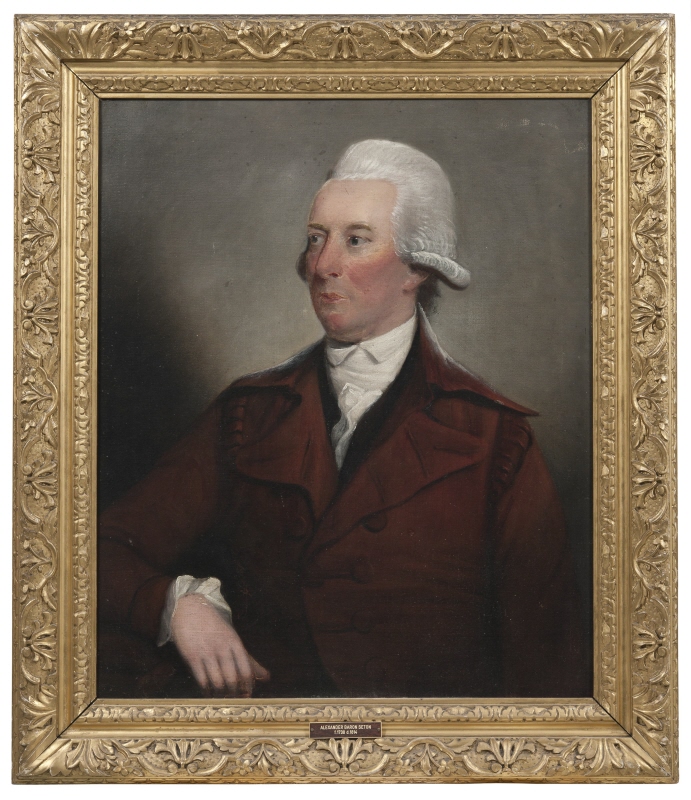 Alexander Baron Seton (1738-1814), jur.dr., godsägare, född i Skottland, verksam i Sverige och Skottland, g.m. 1. Elizabeth Angus, 2. Anne Innes of Cathlow, systerson till och adopterad av George Seton, ägde Ekolsund 1786-1828