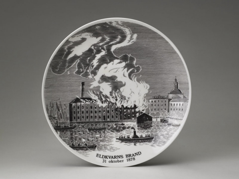 Gamla Kungsholmen, tallrik nr 1 1979, "Eldkvarns brand 31 oktober 1878"