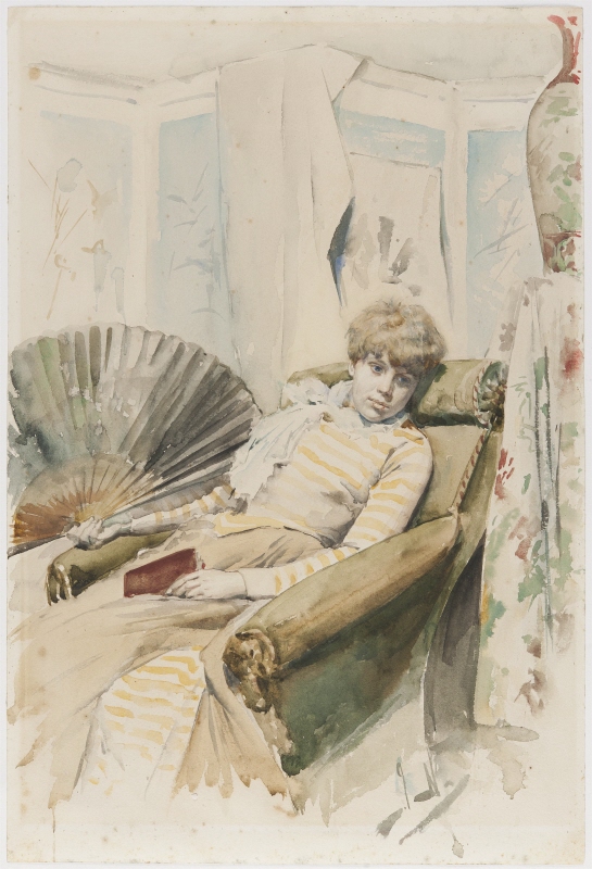 Woman in armchair