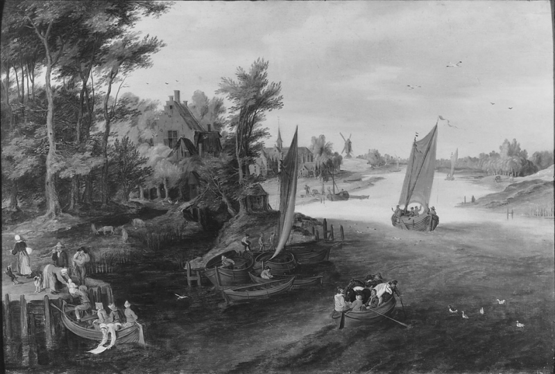 River Landscape with a Jetty