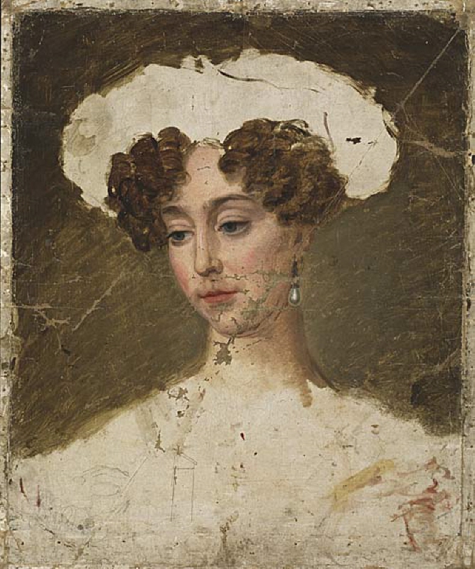 Josefina (1807-1876), prinsessa av Leuchtenberg , kronprinsessa av Sverige och Norge, skiss, 1826