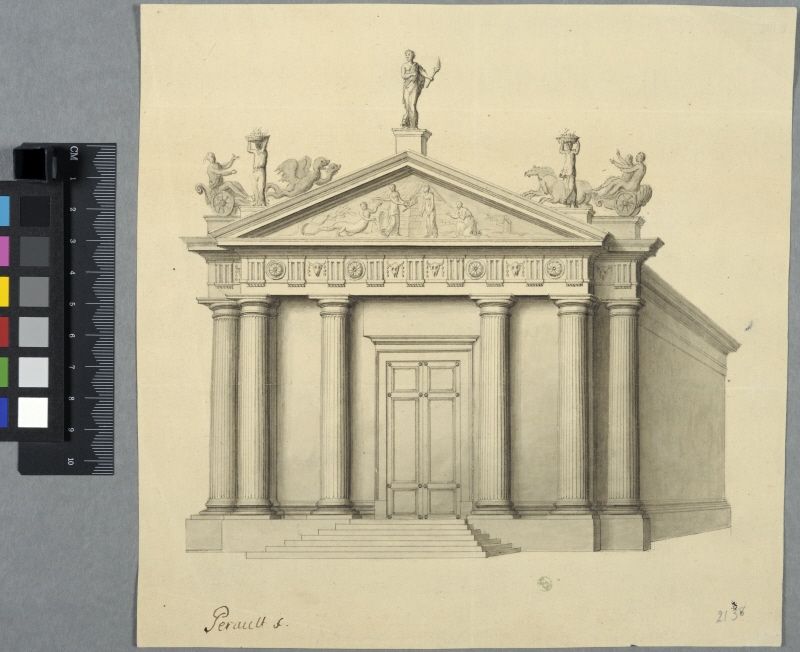 Doric Temple, for Perrault's Edition of Vitruvius. Pespective view