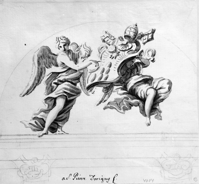 Två änglar med påven Alexander VII i S:t Peterskyrkan i Rom