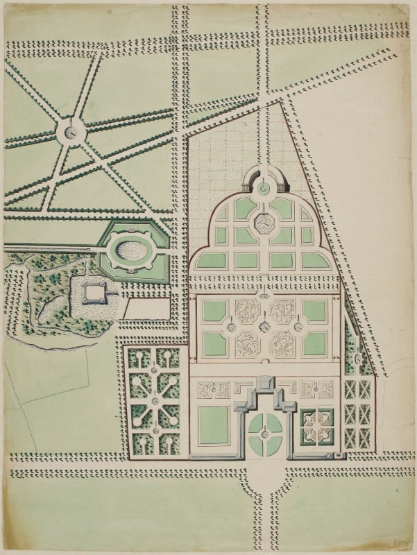 New Design Proposal (Unbuilt Project) for the Garden at Het Loo, Resedence of William III, Residence at Apeldorn, Netherlands