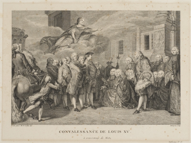 Konung Ludvig XV återvänder till Paris efter konvalescens i Metz
