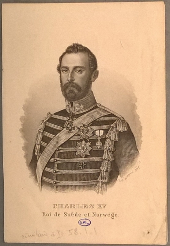 Karl XV (1826-1872), kung av Sverige och Norge, g.m. Lovisa av Nederländerna