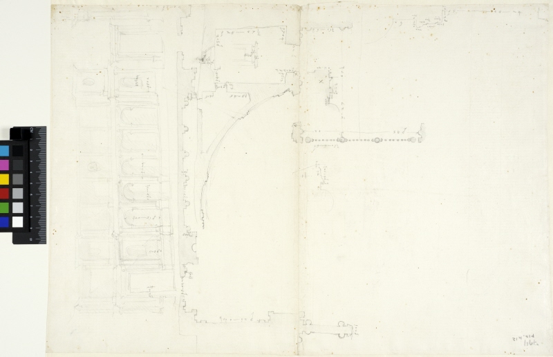Villa Giulia, Rome. Plan and elevation of part of the nympheum