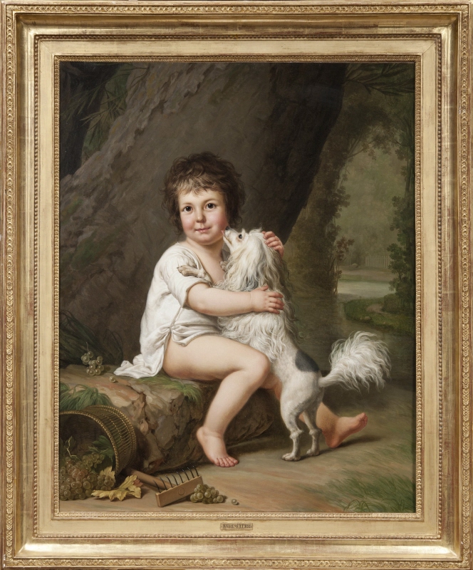 Portrait of the young Henri Bertholet-Campan (1784-1821) with the dog Aline