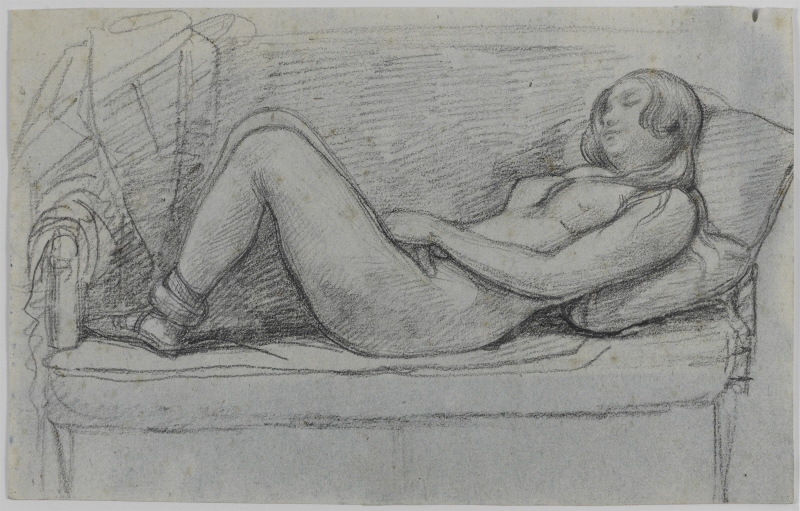 Woman Resting on a Couch. Study