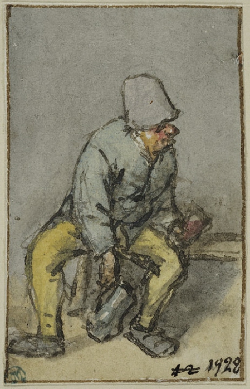 Seated Peasant with a Jug and a Glass in his Hands