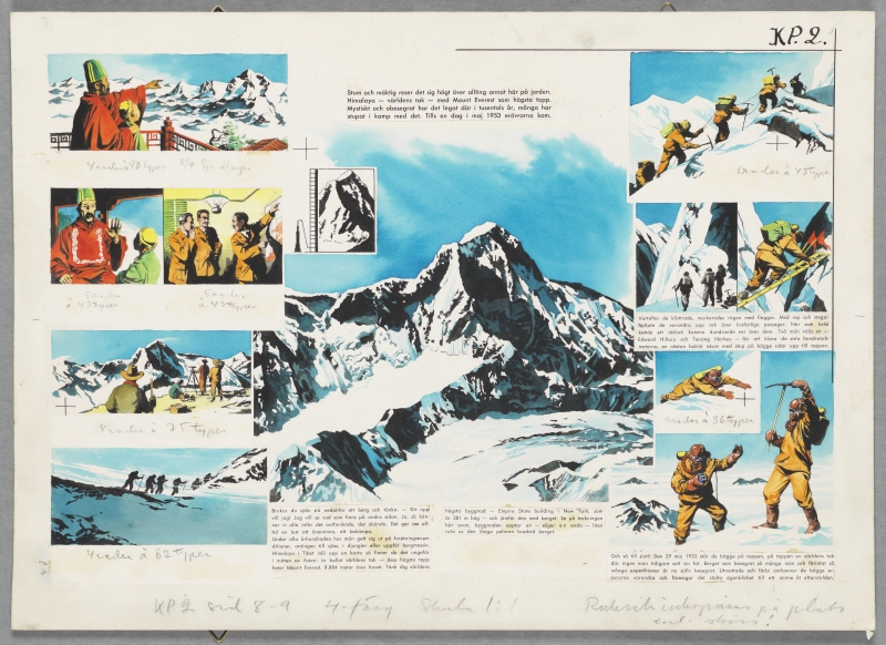 “The Conquest of the Himalayas”, Mount Everest, Edmund Hillary, Tenzing Norgay, Kamratposten, no. 2, 1960